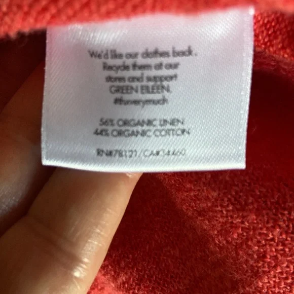 Eileen Fisher sleeveless melon orange Tunic top with asymmetrical hem size med - Picture 7 of 11